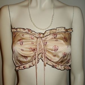 French Frost Silk Bandeau Bra Crop Top